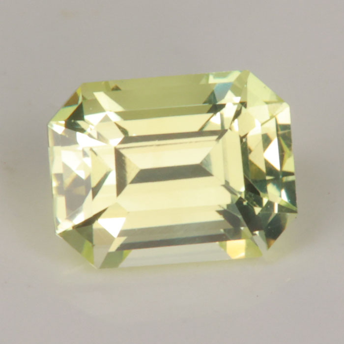 slightly greenish yellow sapphire gemstone