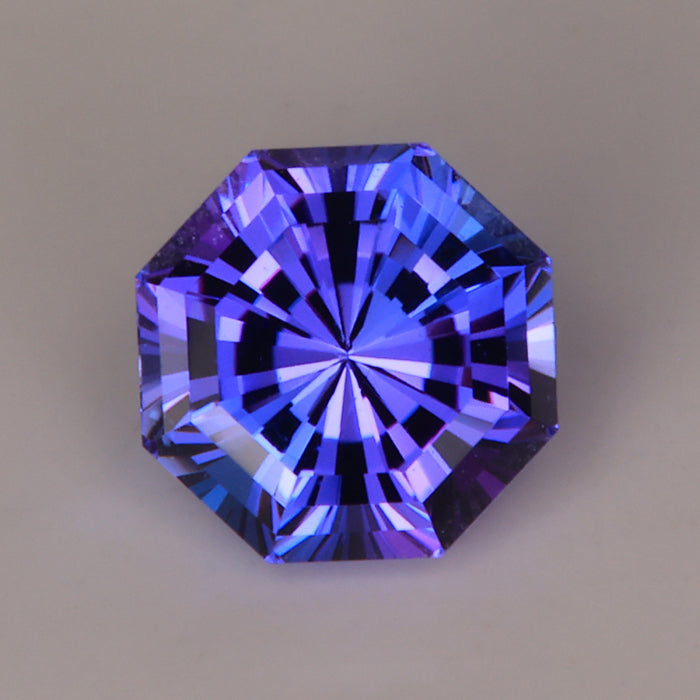 blue violet tanzanite gemstone great brilliance octagonal cut
