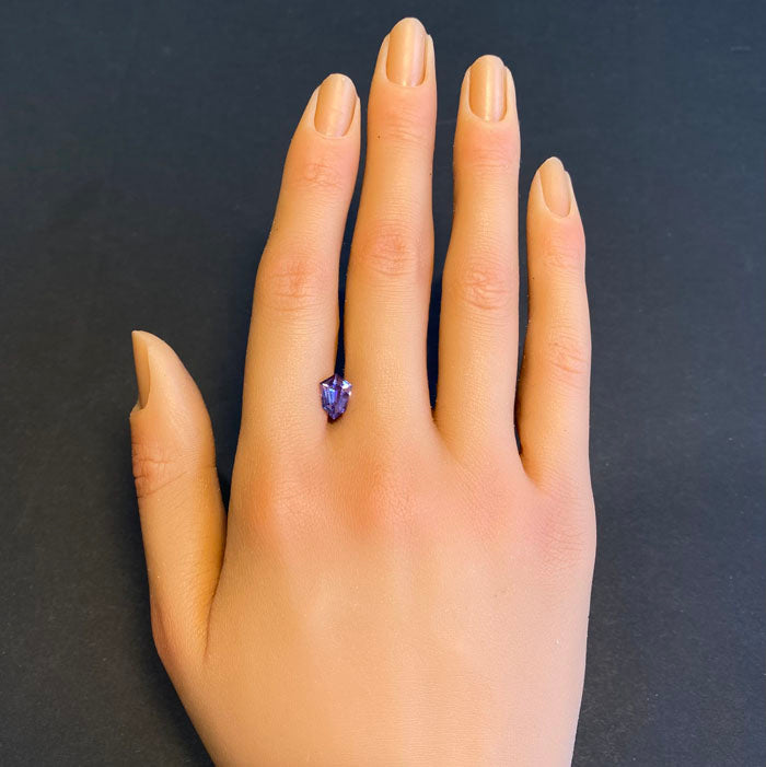 purple kite cut sapphire gemstone