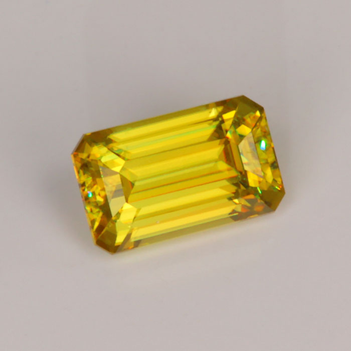 brownish yellow gemstone sphene emerald cut