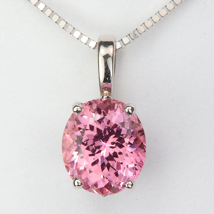 white gold and malaia garnet pendant