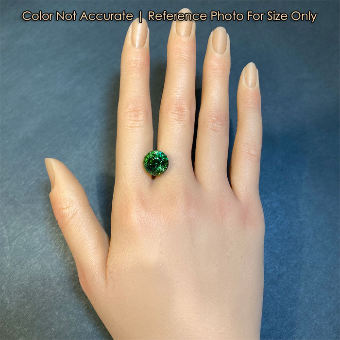 size of green tourmaline on hand