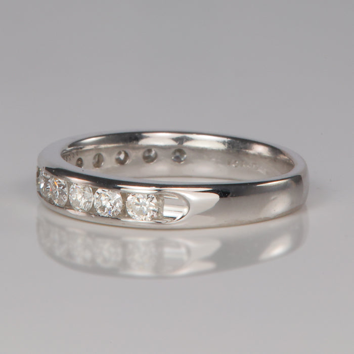 diamond band in white gold