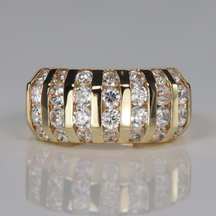 yellow gold estate ring with cubic zirconia
