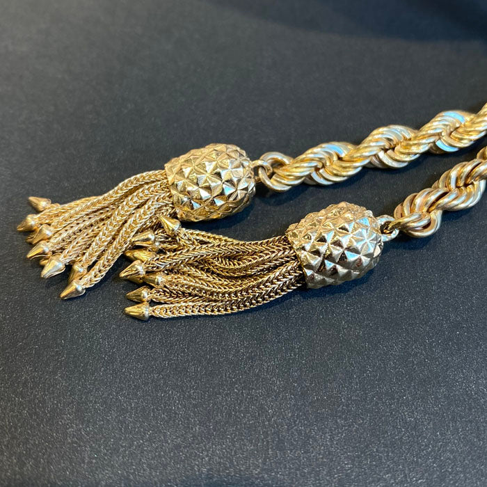 14k yellow gold y rope adjustable necklace