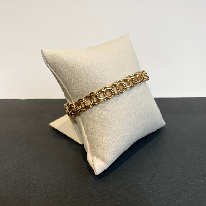 14k twin cable link bracelet