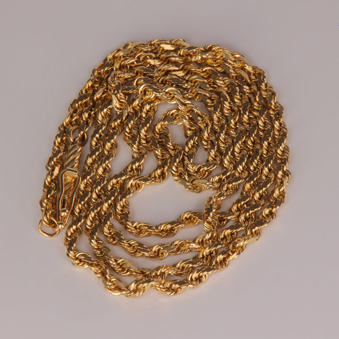 yellow gold rope chain estate piece