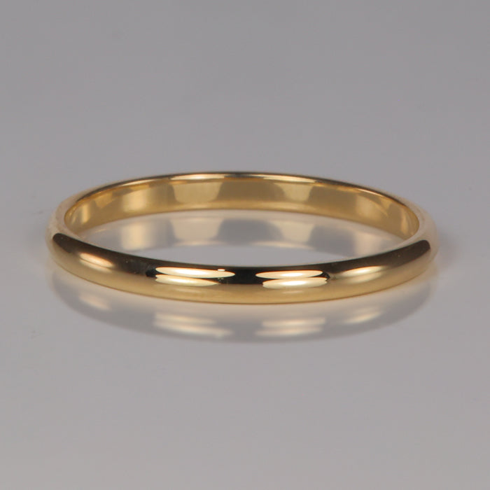 yellow gold thin estate band