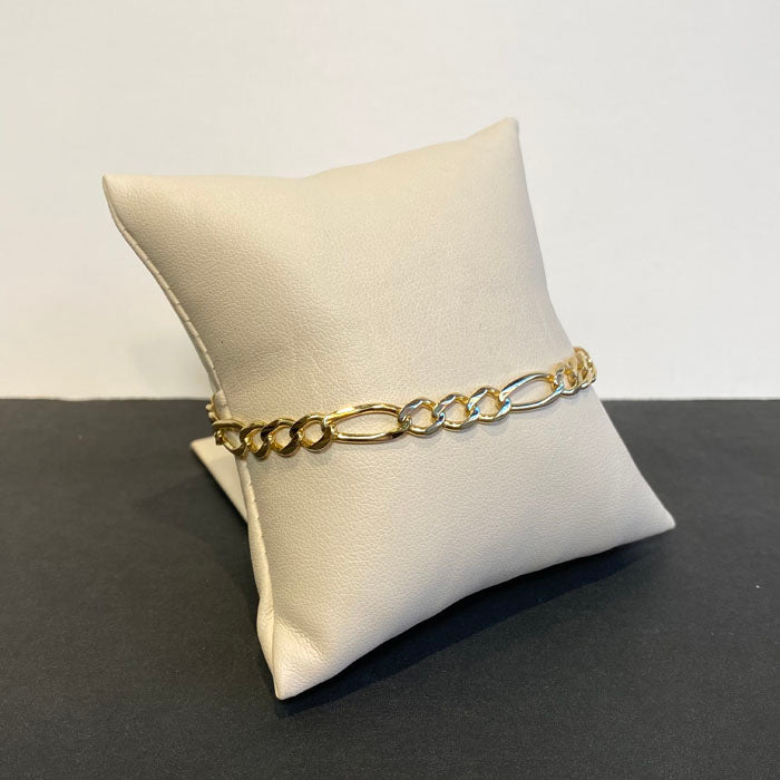 14k figaro link bracelet