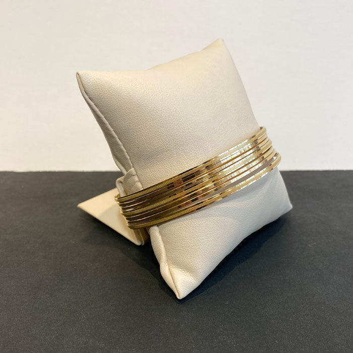 yellow gold bangle bracelet set