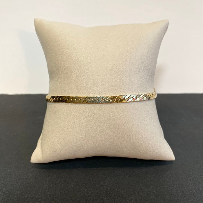 yellow gold herringbone bracelet