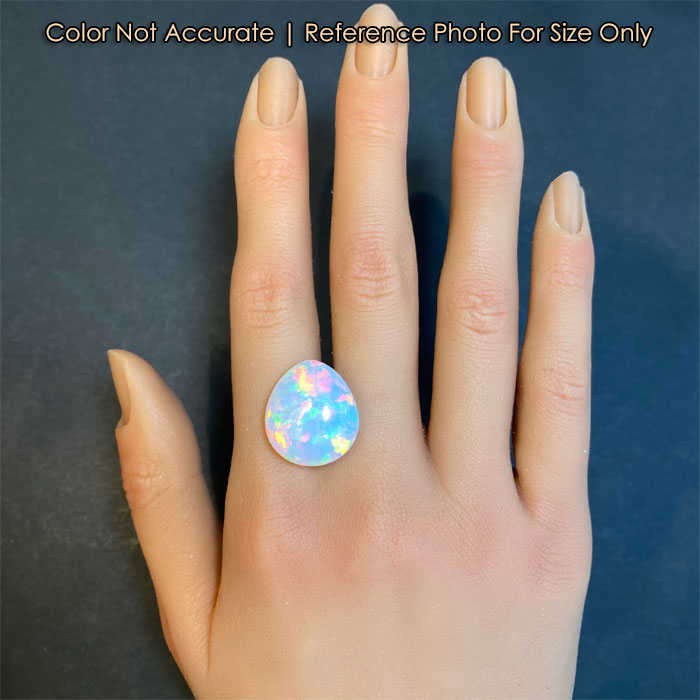 pear opal size on hand for reference