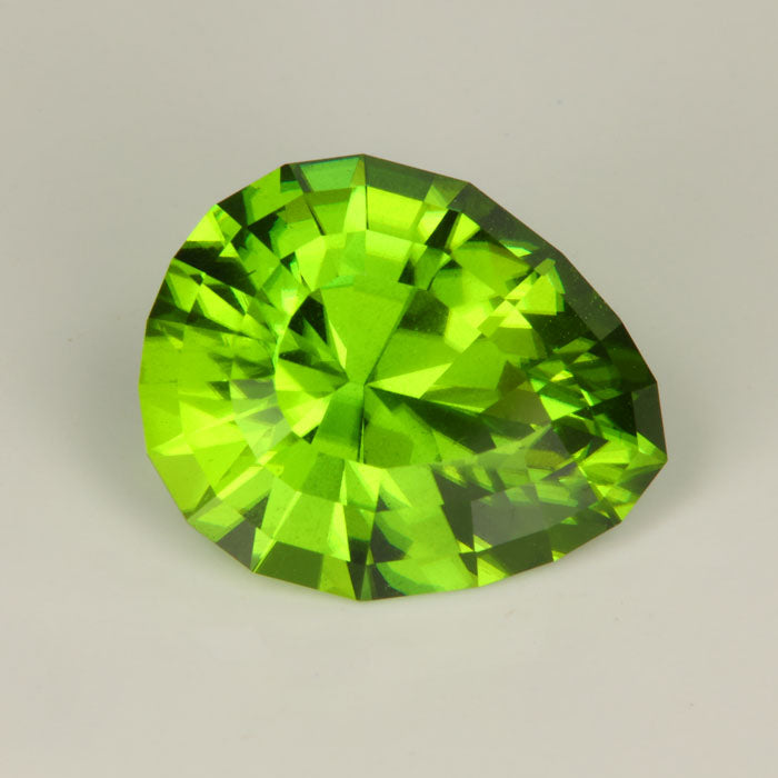 large pear shape peridot gemstone go-go tanzania green
