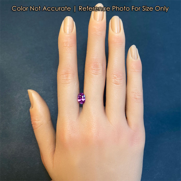 pink sapphire gemstone size on a hand