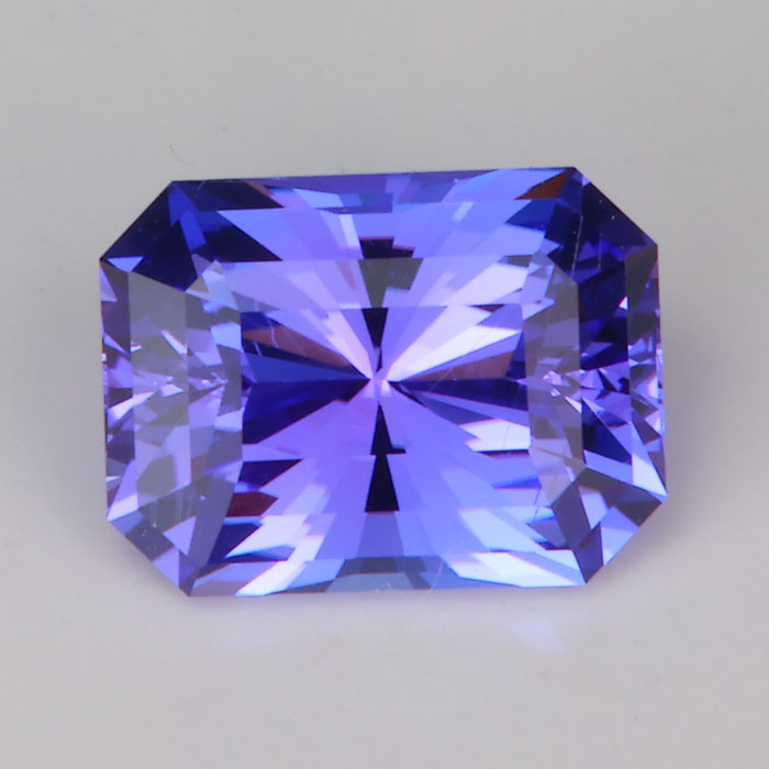 brilliant style emerald cut tanzanite gemstone violet color