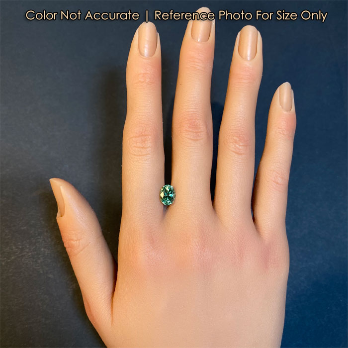 garnet gemstone on hand mint color