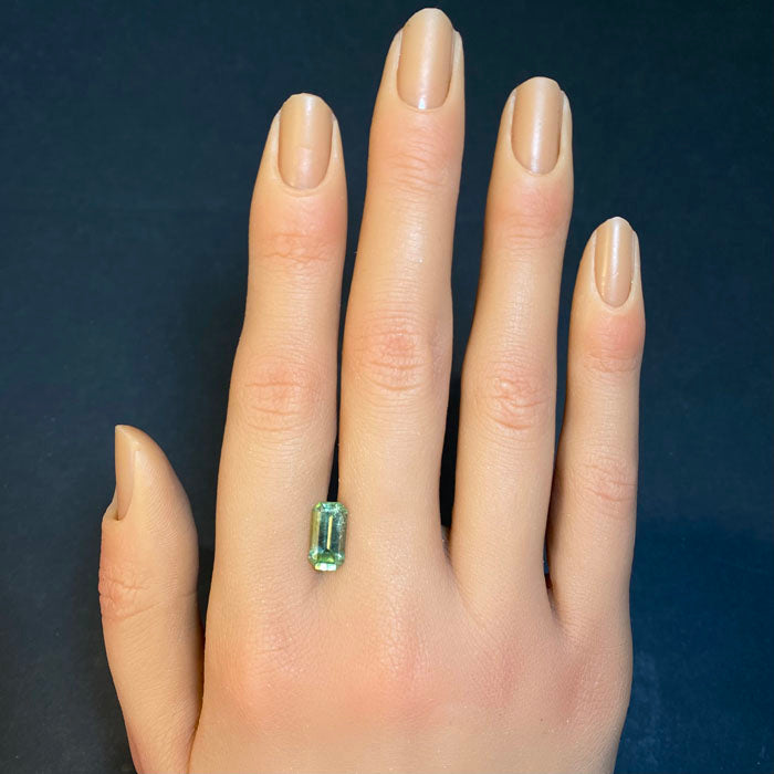 emerald cut mint peridot