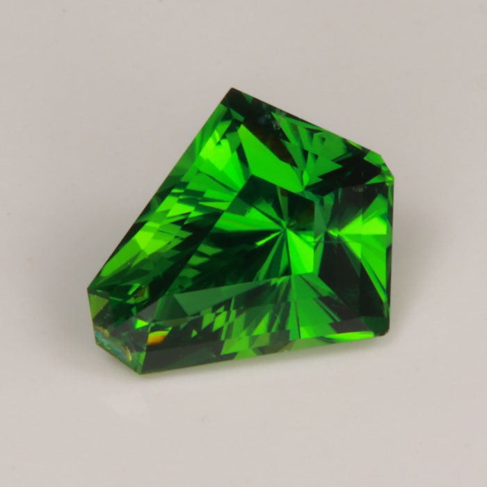 green color chrome tourmaline gemstone shield cut