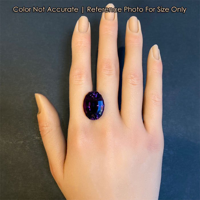 amethyst gemstone size on hand