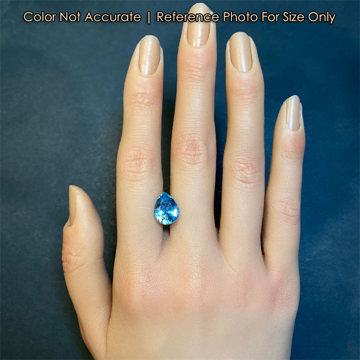 blue color pear shape aquamarine size
