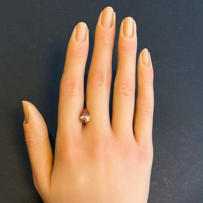 pear shape zircon gemstone orange