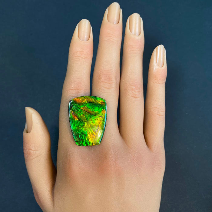 ammolite red yellow green