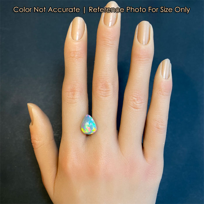 Pear Shape Cabochon Cut Semi Black Opal 4.11 Carats