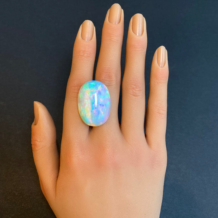 large oval cabochon opal gem