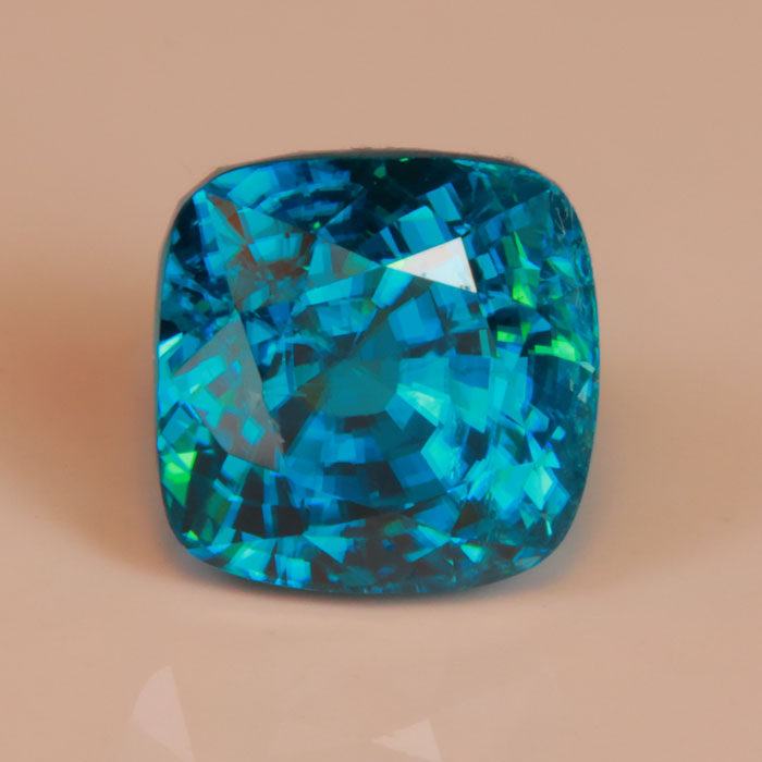 blue zircon rare gemstone from cambodia square cushion cut