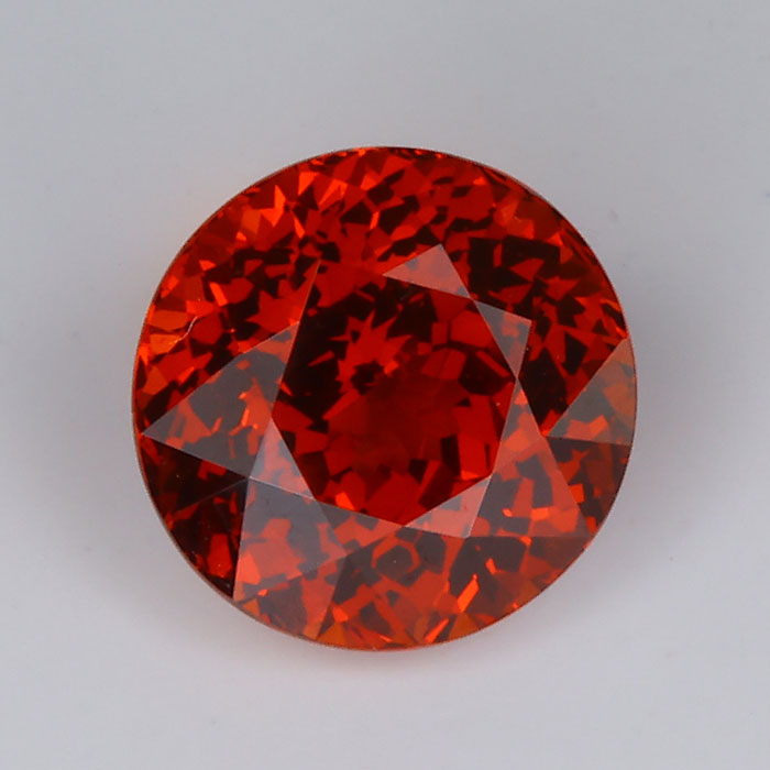 orange natural color round brilliant spessartite garnet gemstone