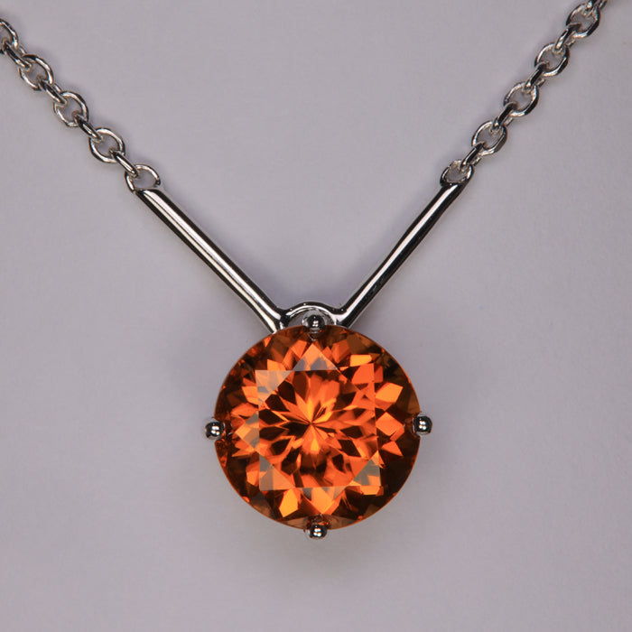 white gold cable chain imperial zircon necklace