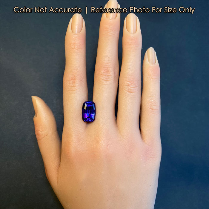 tanzanite gemstone size on hand