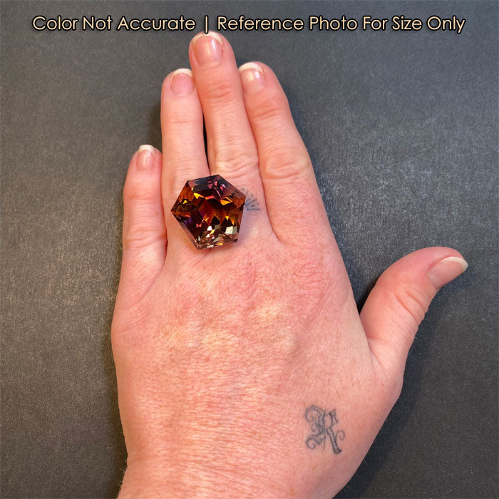 size of ametrine gem on hand
