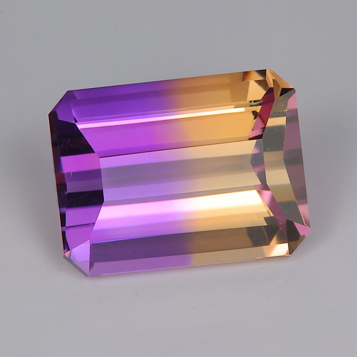 bicolor golden yellow purple ametrine gemstone
