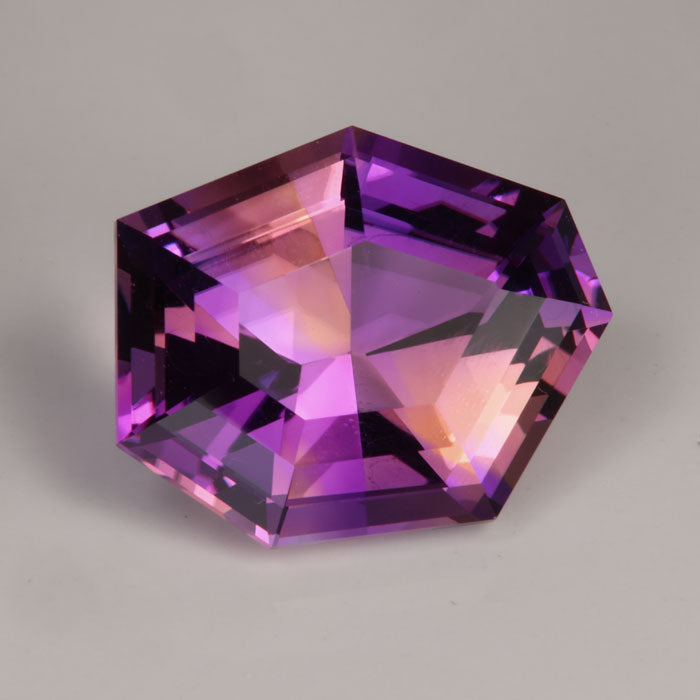 purple yellow ametrine gemstone freeform cut