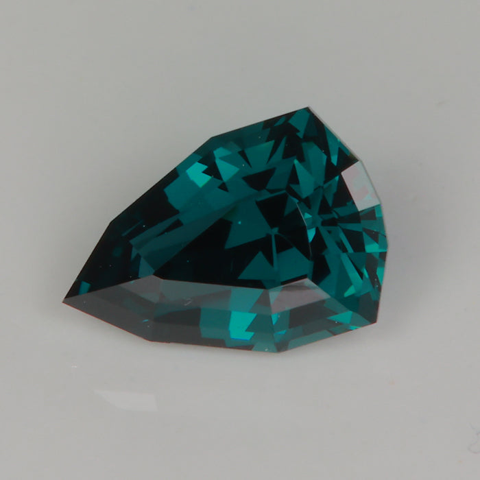 deep blue green angular pear shape spinel rare gemstone