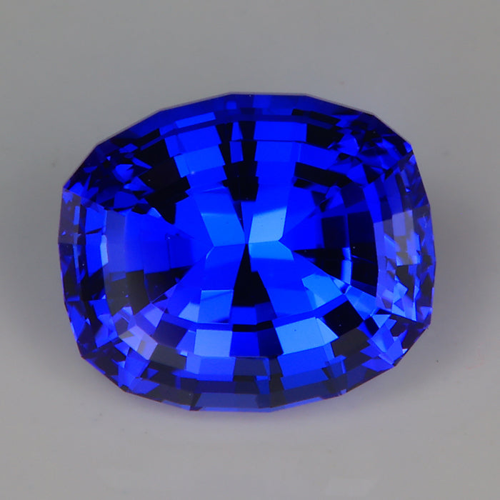 Tanzanite gemstone antique cushion cut mostly blue