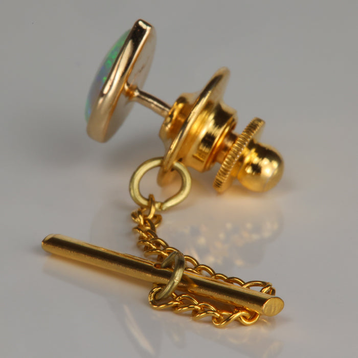 yellow gold opal tie tack