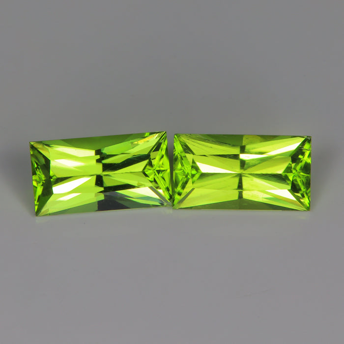 beautiful green peridot gem pair