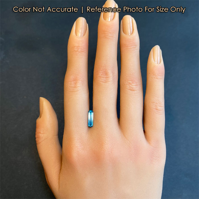 Emerald Cut BiColor Blue Zircon From Malawi 1.78 Carats