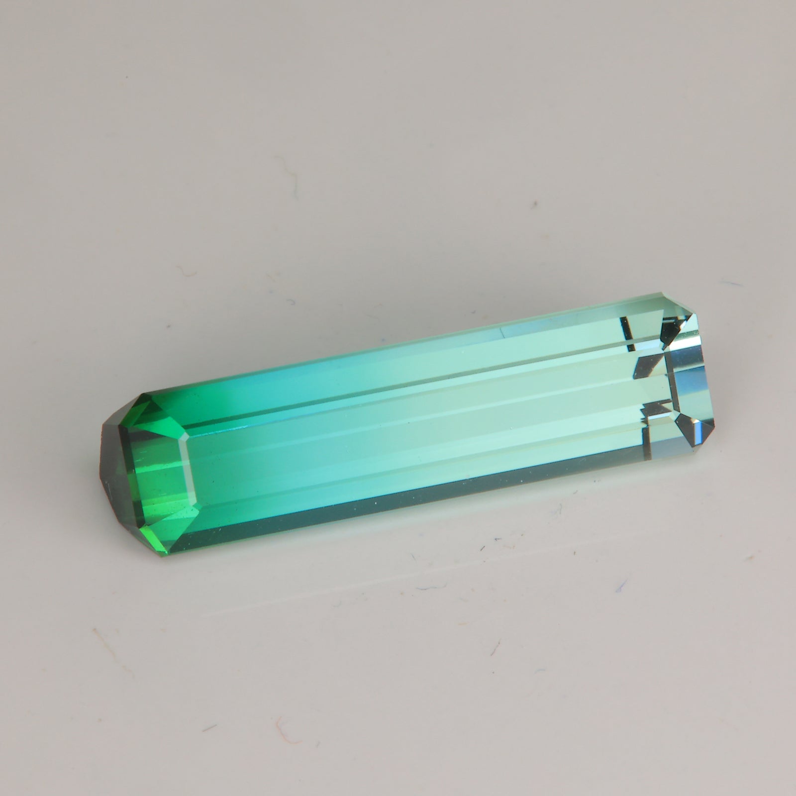 green to clear tourmaline gemstone