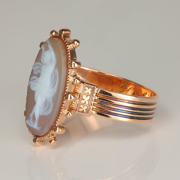 dancer cameo gold ring