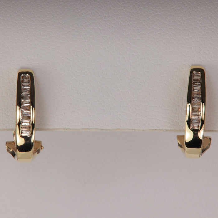 yellow gold diamond earrings estate