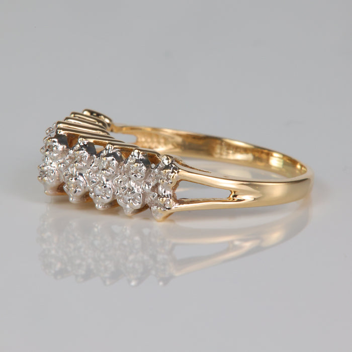 diamond accented yellow gold ring