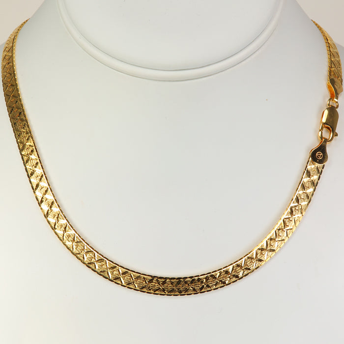estate diamond cut yellow gold chain necklace
