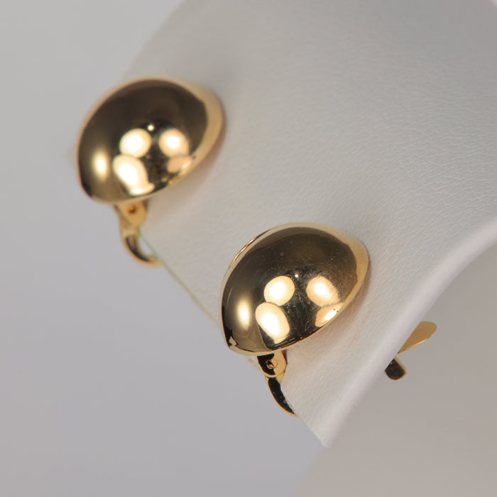 yellow gold half round dome earrings