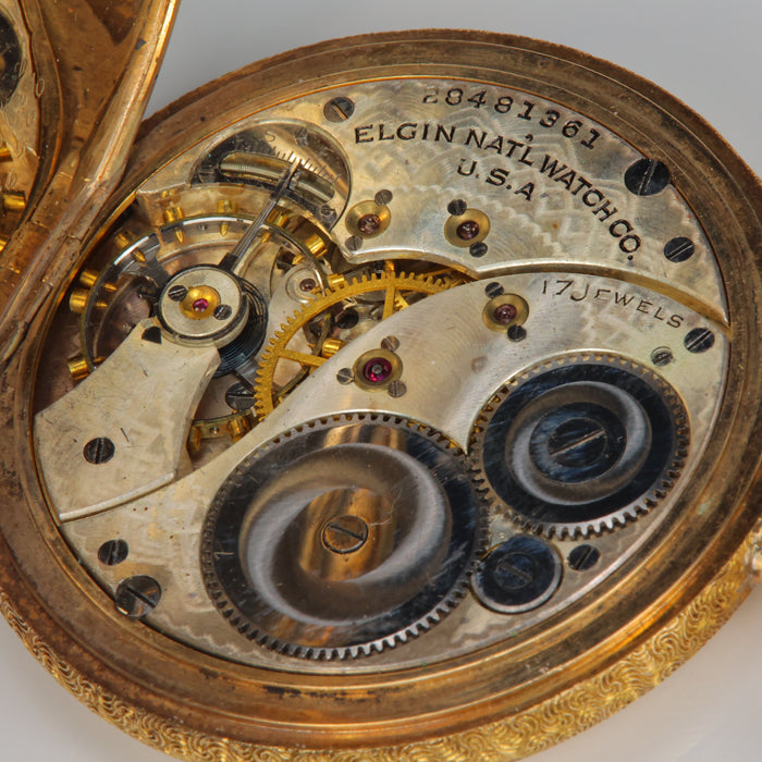 1925 elgin pocket watch in yellow gold