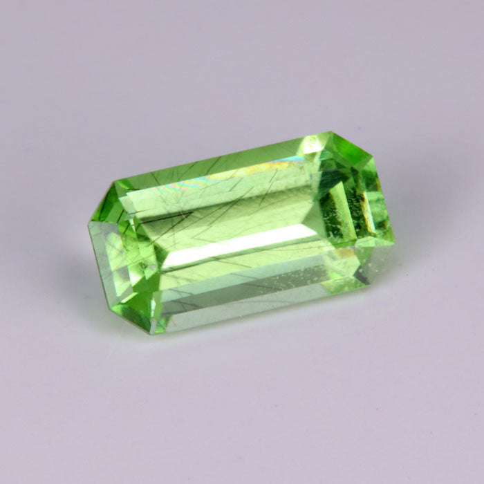 emerald cut peridot gemstone mint green