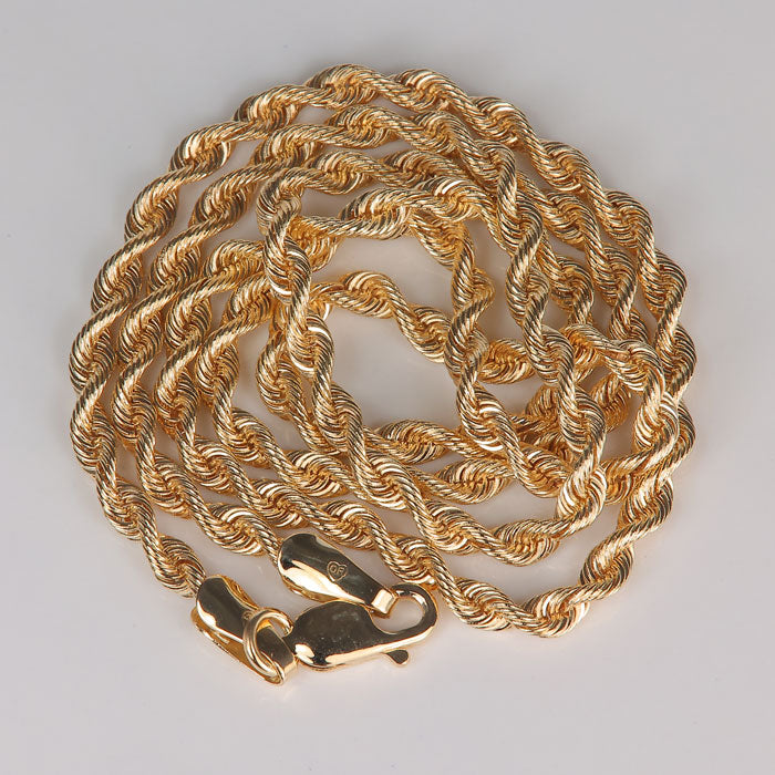 yellow gold estate rope chain