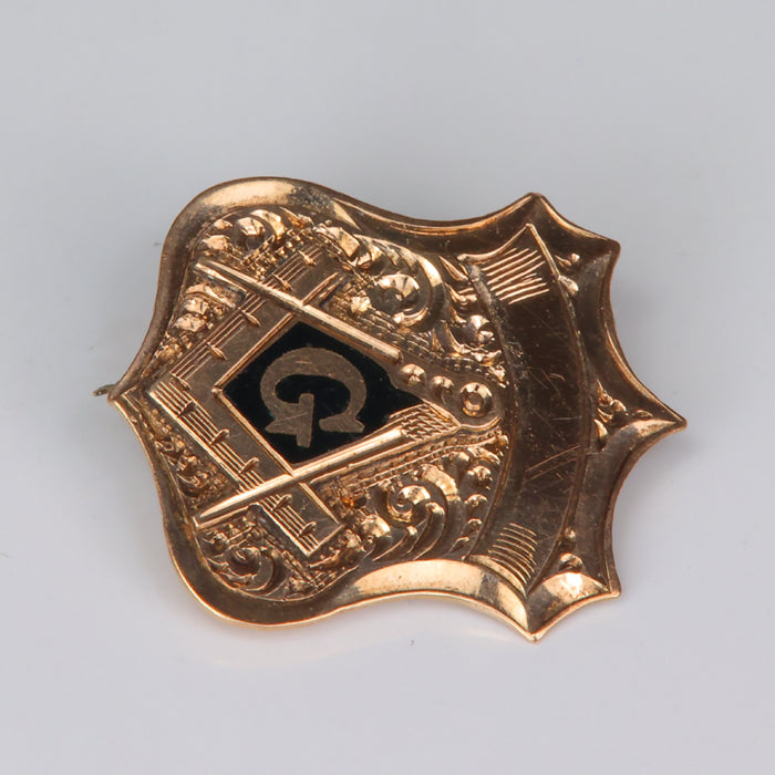 yellow gold freemason pin